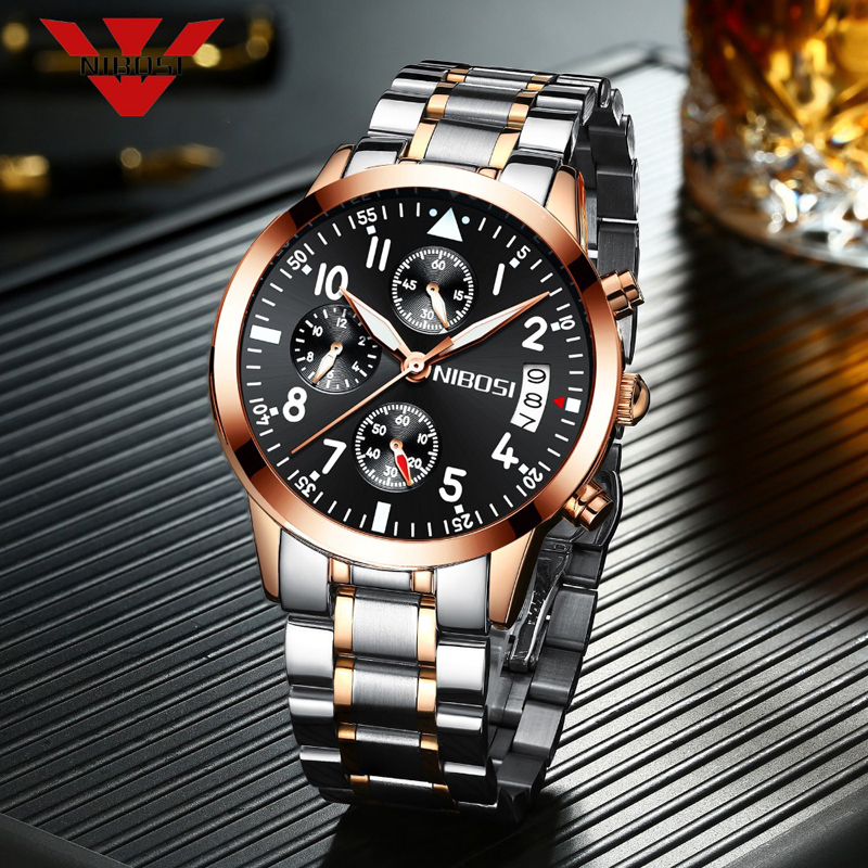 Nibosi Men Sport Casual Luxury Business Quartz Stainless Steel