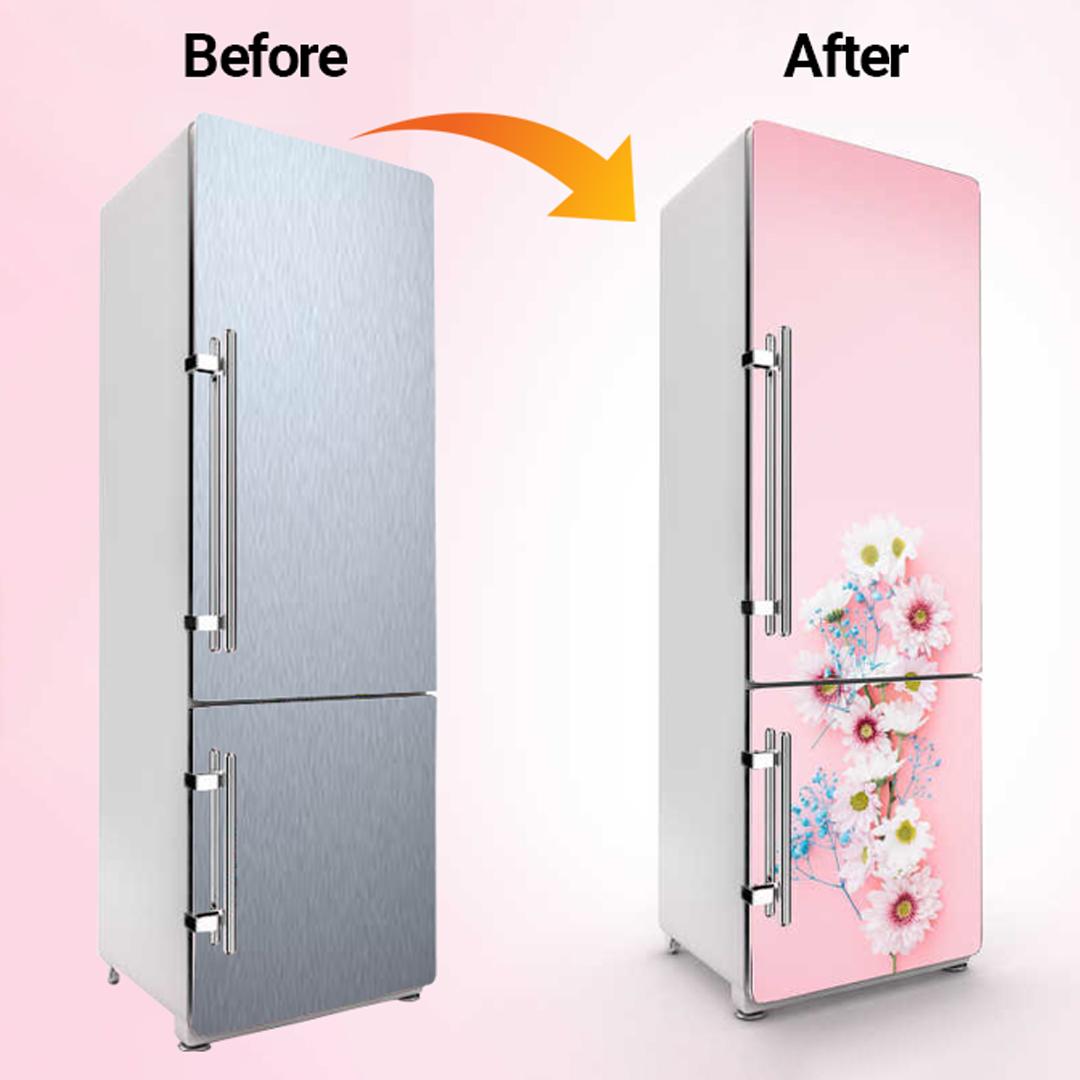 Abstract Fridge Full Cover Extra Large Fridge Sticker Multicolour Per Square Feet