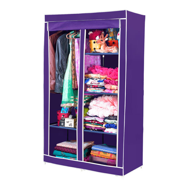 Fabric Wardrobe Portable And Folding For Clothes Storage 2 Leyer