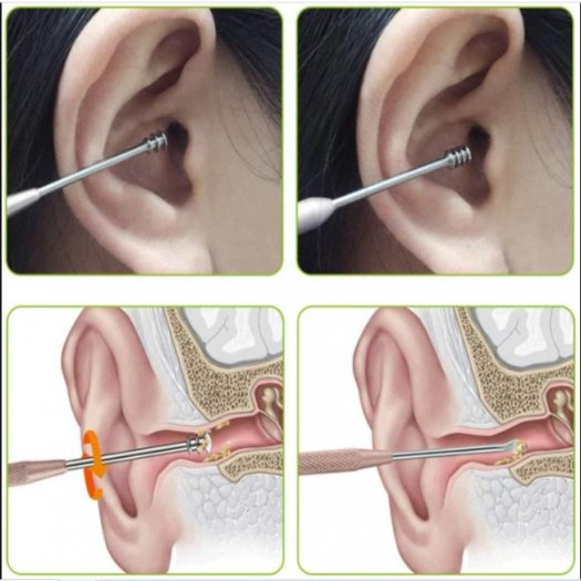 6 pcs Ear Cleaner Set Stainless Steel With PU Lather Case image 2