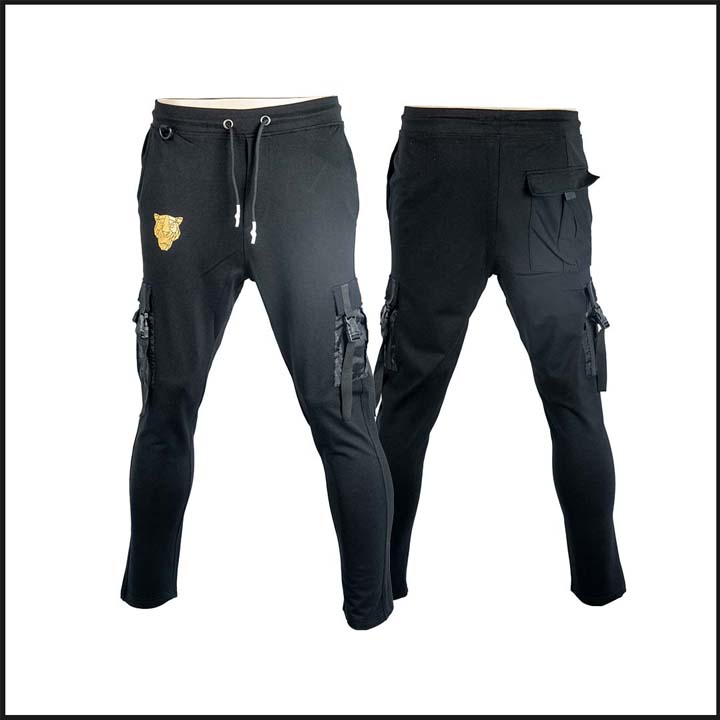 Premium Quality Black Cotton Trendy Joggers image 2
