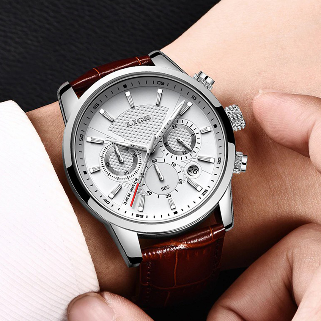 Men's Quartz Sports Watch, Casual Chronograph, Military, Waterproof