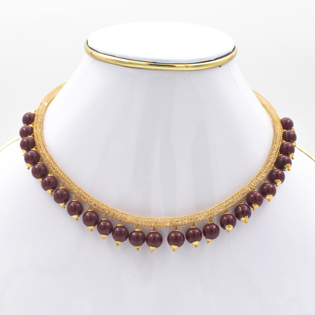 Fationable Large Round Ball Chain Necklace For Women With Earrings image 2