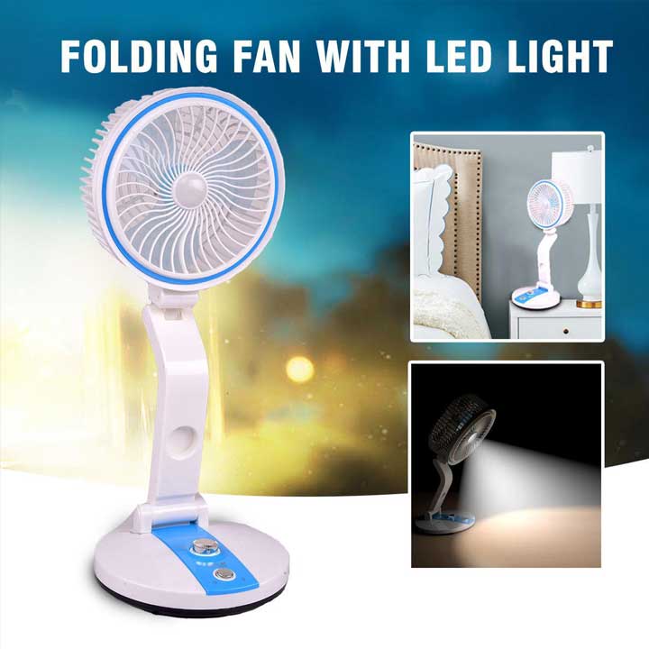 Rechargable Folding Fan Ultra With LED Light image 2