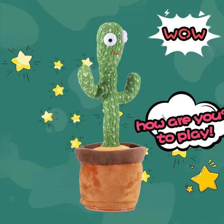 Dancing cactus talking cactus Stuffed Plush Toy Electronic toy with song plush cactus potted toy Early Education Toy For kids image 3